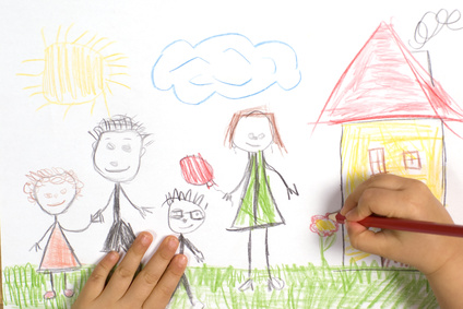 Représentation de sa famille dessinée par J. 8 ans